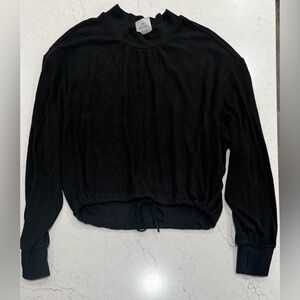 Varley CozyCore Black Cropped Pullover Size Small Soft Micro Fleece EUC